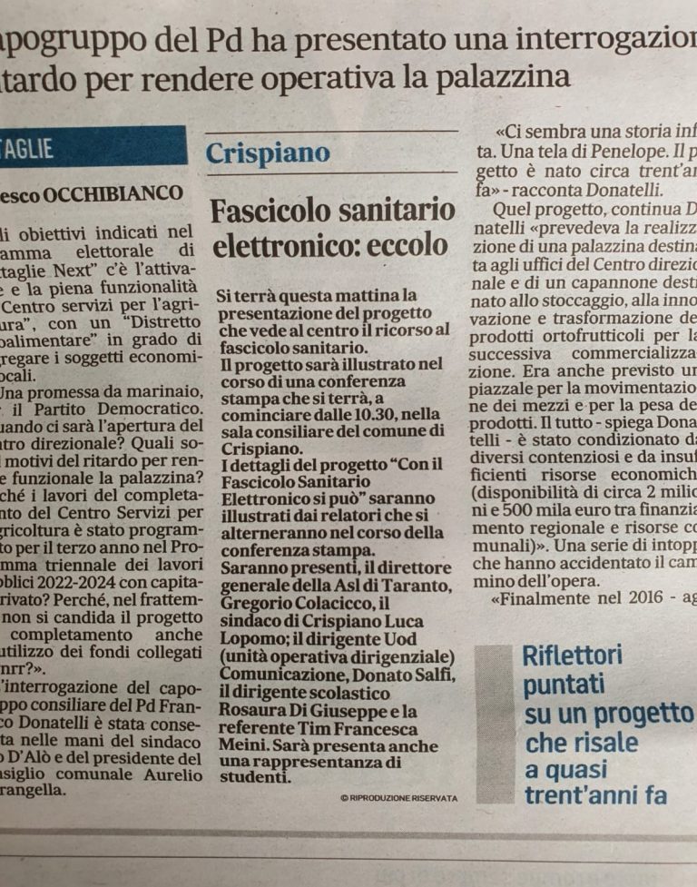 news-crispiano-fascicolo-sanitario-elettronico